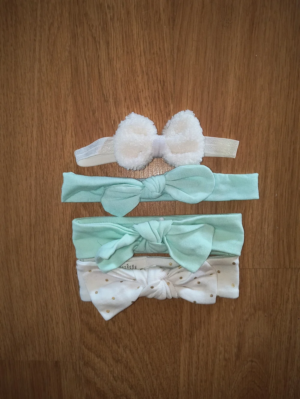 Target Mint and White Baby Headband Set with Pom and Knot Bows